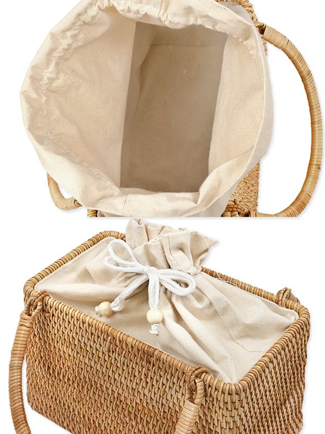 (^^)⭐︎(^-^)　巾着付きカゴバッグ3点 楽天市場】【14時まで即日発送OK】【カゴバッグ】【巾着】【3way