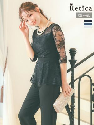 SALE 刺繍レースウエストマーク五分袖フリ...