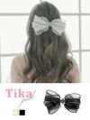 ヘアアクセ アクセサリー 髪留め 髪飾り Tika ティカ シフォンパイピングリボンバレッタヘアアクセサリー