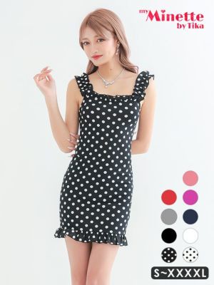 [SALE] ドット柄スクエアネックフリルデ...