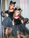 コスプレ ハロウィン キャット 衣装 仮装 ボリュームチュール体型カバーフレアスカート黒猫ガーリーペアアニマル