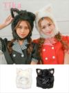 コスプレ ハロウィン 小物 カチューシャ 帽子 猫 キャット アニマル ペアもこもこファー猫帽子