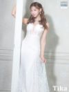 キャバドレス ロング丈 大きいサイズ イベント バースデー クリスクロスバックレスキャミソールシアーラメ刺繍スパンコールマーメイドロングバースデードレス