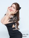 高級レース長袖くびれシースルータイトミニドレス