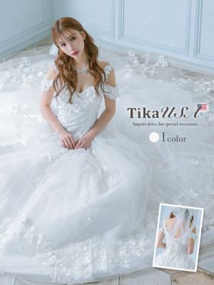 お悩み別おすすめ商品厳選[LA直輸入] 肩あき立体フラワー刺繍ビジューふわふわゴージャスAラインロングドレス (XSサイズ～Mサイズ) (みゆう/キャバドレス着用)