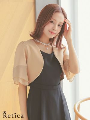 半袖シフォンショート丈パフスリーブボレロ [...