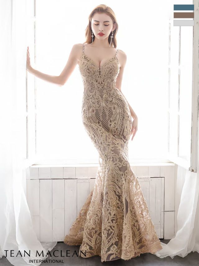 キャバドレス ロングドレス [JEANMACLEAN/ジャンマクレーン] 高級キャミソールマーメイドスリットタイトロ