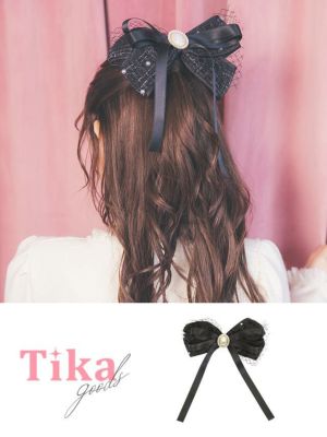 [SALE] ツイード×メッシュリボンパール...