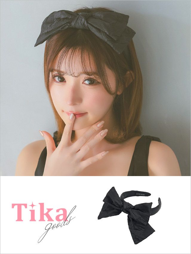 カチューシャ ヘアアクセ リボン 大きめ 黒 ヘッドドレス まとめ髪 ヘアアレンジ ビッグリボン