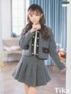 キャバドレス スーツ セットアップ ミニスカート ジャケット 羽織り プリーツ セパレート