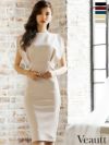 キャバドレス ミニドレス  [Veautt/ヴュート] 高級バルーンギャザーサイドジップアップタイト膝丈ドレス