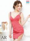 キャバドレス ミニドレス [Angel-R/エンジェルアール] 高級ノースリーブくびれビジュースリットタイトミニドレス