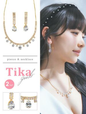 ドロップビジューゴールドアクセサリー2点セッ...