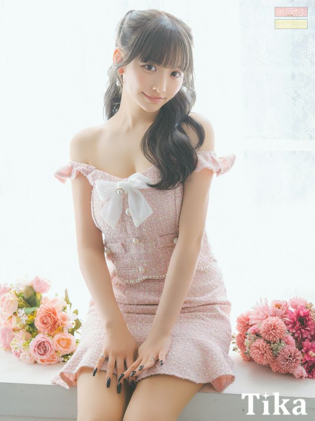 キャバドレス ミニ丈 大きいサイズ セパレート トップス スカート セットアップ フレア フリル ツイード ワンピース キャバクラ