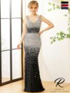 キャバドレス　ロングドレス [Angel-R/エンジェルアール] 高級グラデーションスパンコールストーンビジューノースリーブマーメイドタイトロングドレス