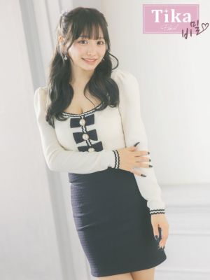 [SALE] [韓国ドレス] Uネックパール...