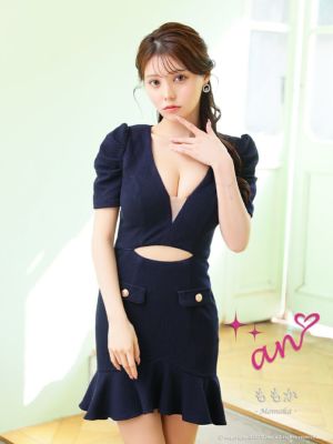 [an/アン] 高級半袖谷間シアー切り替えウ...