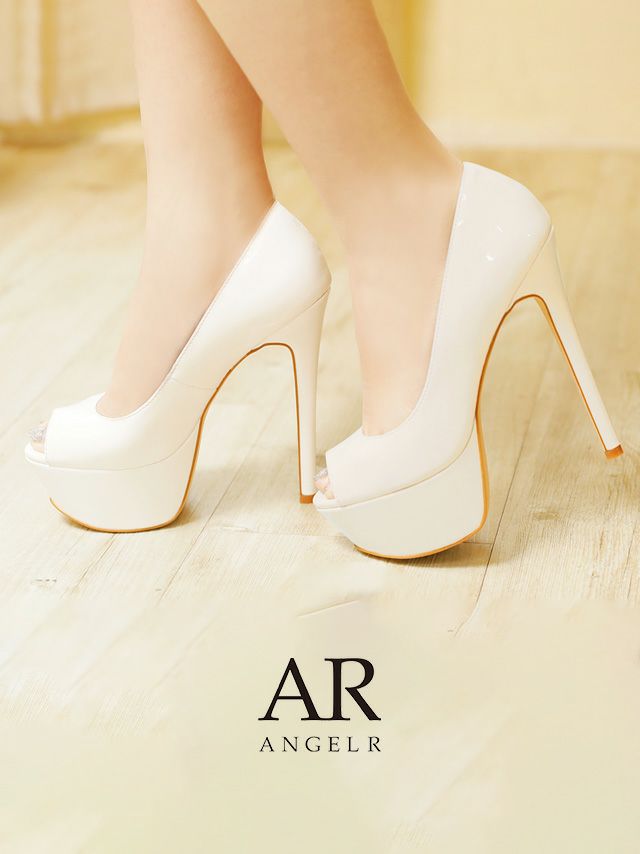 キャバヒール Angel-R エンジェルアール 高級エナメルワンカラーオープントゥハイヒール