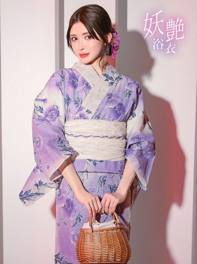 浴衣 レディース セット 帯 下駄 兵児帯 シワ兵児 大人 綿麻 ポピー 高級 和装 和服