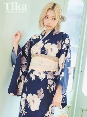 [浴衣] SWEET 紺地×アンティークイエ...