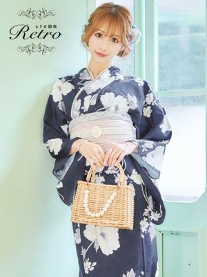 [SALE] [浴衣] レトロ 濃紺×アンテ...