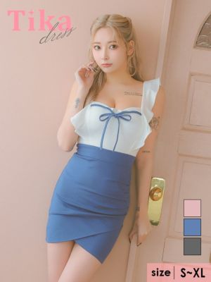 フリル袖キャミソールネックリボンサイドギャザ...