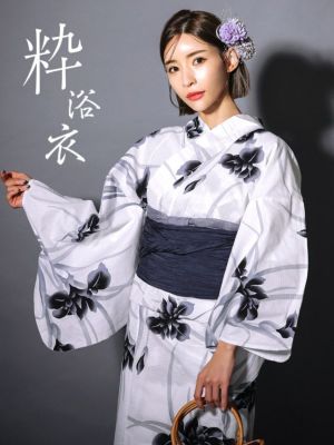 [浴衣] 粋 モノトーン菖蒲 3点セット (...