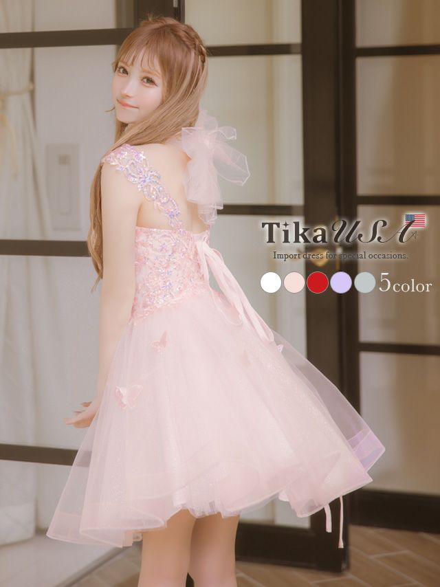 キャバドレス ミニ丈 フレア Aライン ミニドレス インポート バースデー イベント