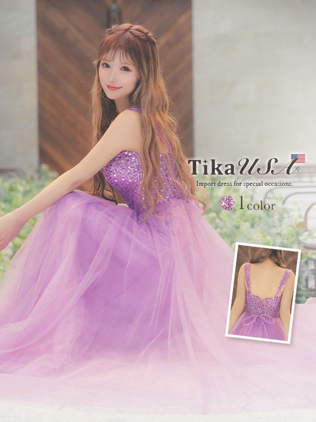 LA直輸入] キャミソールスパンコールビーズビジューバースデー  