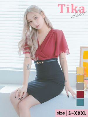 [SALE] ベルト付きフレア半袖カシュクー...