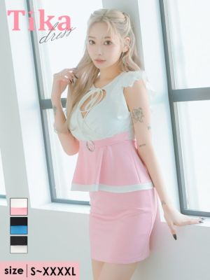 ネックリボン ノースリーブ フリル袖 バック...