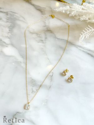 ゴールドスクエアビジューアクセサリー2点セッ...