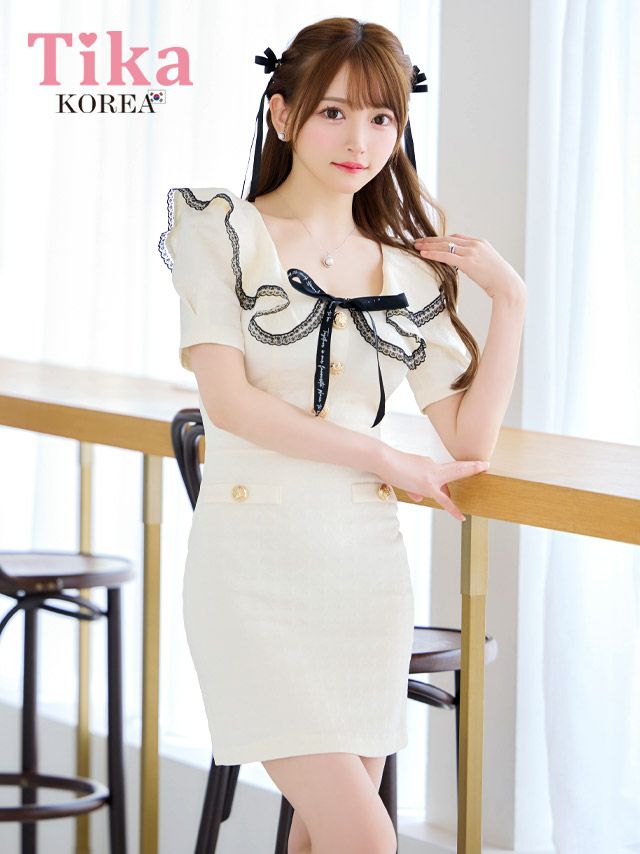 キャバドレス ミニ丈 韓国 ドレス ワンピース タイト ミニドレス 大きいサイズ 袖あり