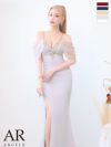 キャバドレス ドレス Angel-R エンジェルアール 　高級レース肩あきフラワービジュースリットくびれタイトロングドレス
