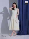 キャバドレス ロングドレス [DEA.byROBEdeFLEURS/ディアバイローブドフルール]高級ウエストカットノースリーブフロントジップAラインロングドレス