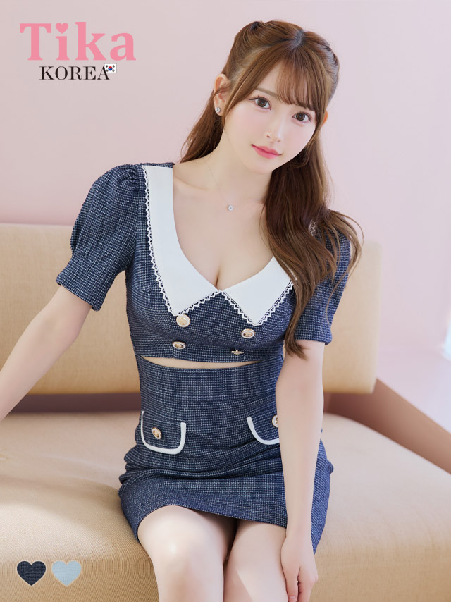 キャバドレス 韓国 ミニ丈 タイト 大きいサイズ ミニドレス 袖あり 半袖 タイトドレス
