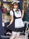 コスプレ パフスリーブ ロリータ風 体型カバー フレアスカート ガーリー プチプラ フリル メイド