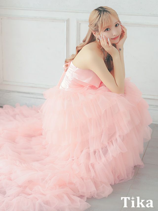 キャバドレス ロング丈 大きいサイズ Aライン テールドレス バースデー イベント