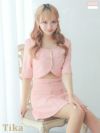 キャバドレス ミニ丈 大きいサイズ セットアップ フレア Aライン スカート 袖あり