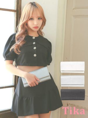 チェーンショルダー付き2Wayラメ型押しデザ...