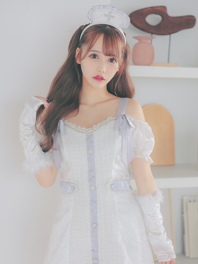 [SALE] [コスプレ] ラグジュアリーセクシーツイードナース [3点セット] (ワンピース/カチューシャ/グローブ)