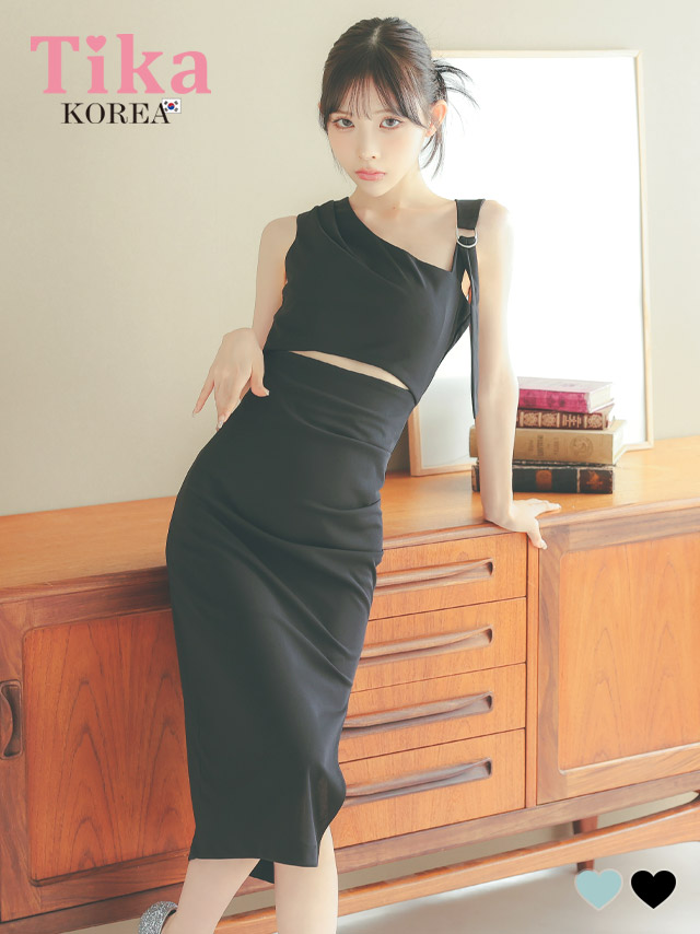 キャバドレス 韓国 膝丈 大きいサイズ ミディアム丈 キャバクラ ワンピース タイト