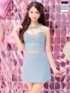 キャバドレス ミニドレス Angel-R エンジェルアール 　高級ホルターネックセットアップツイードスパンコールフレアミニドレス