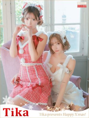 サンタコス 2点set ガーリーサテンリボン...