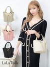 フェイクレザー　ワンカラー　ポーチ付き　2Way　ミニバッグ