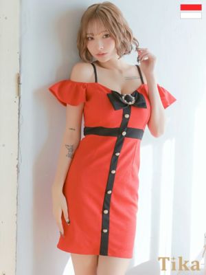 [SALE] リボンビジュー付き肩あきバイカ...