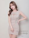 キャバドレス AndyGLAMOROUS アンディグラマラス　高級ノースリーブセットアップジップゴールドチェーンボタンバストカットタイトミニドレス
