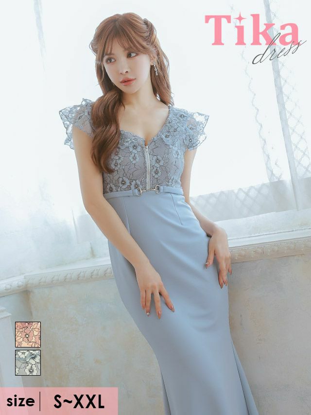 キャバドレス ロング丈 大きいサイズ ロングドレス タイト スリット ワンピース