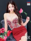 キャバドレス ミニドレス Angel-R エンジェルアール 高級キャミソールくびれフラワービジューワンカラータイトミニドレス