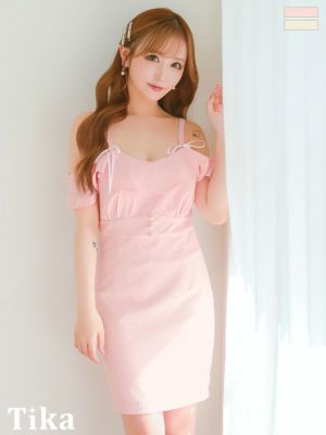 [SALE] リボンブローチ付き肩あき胸元フ...